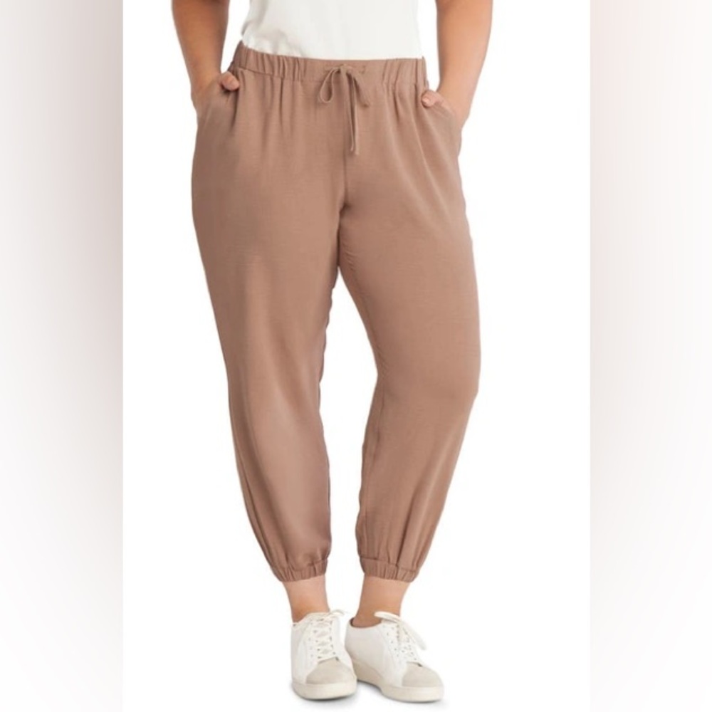 Shop Adyson Parker Cylinder Wash Joggers In Ash Brown size 1X